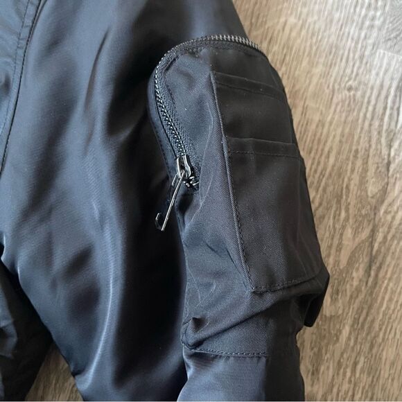 Men’s Gifts of Fortune Black Nylon Anarchy Bomber Jacket Size Medium - Picture 5 of 8